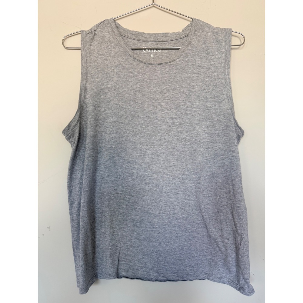 Quince Womens Heather Grey Muscle Tank Top Sleeveless Crew Neck Size Medium